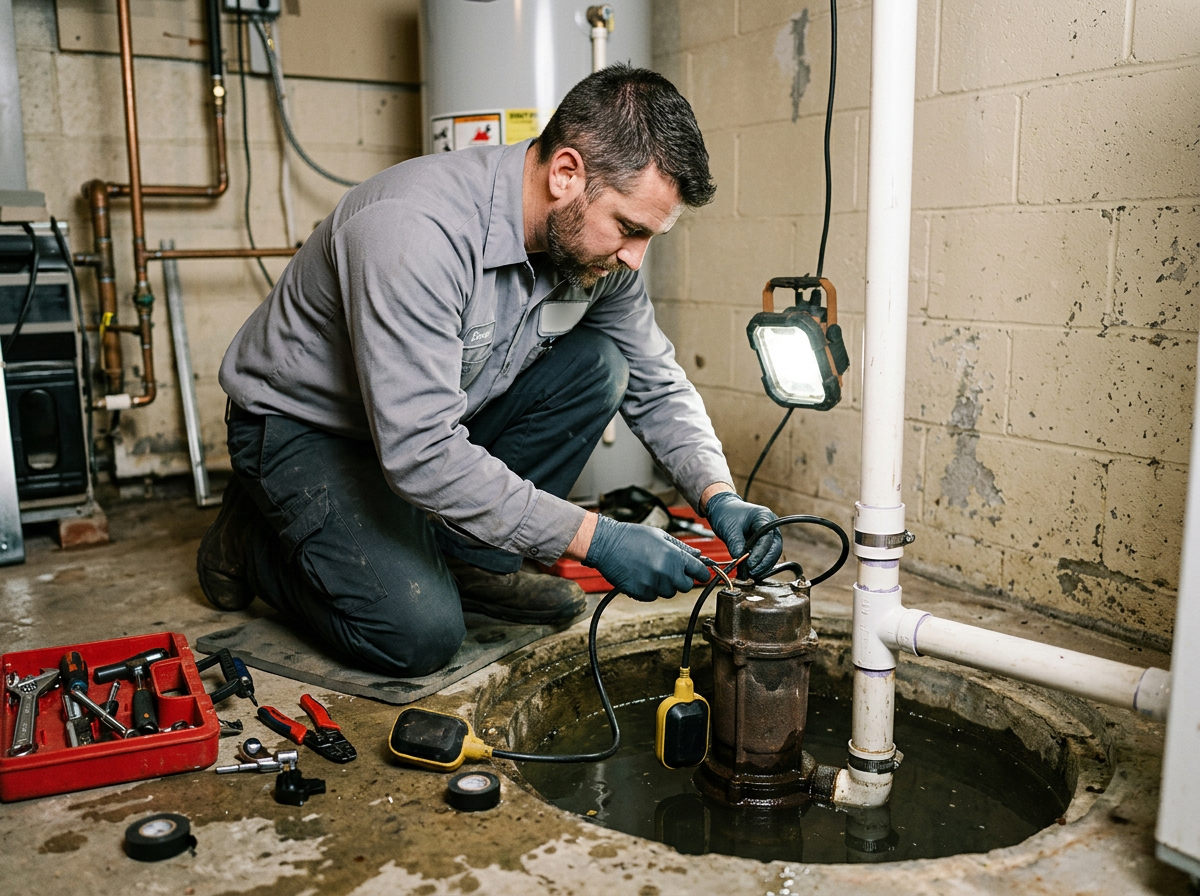 sump pump installation and repair in Huntsville